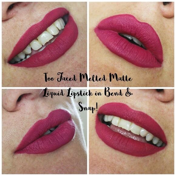 Too Faced Matte Plumpinh Liquid Lipstick in Bend and Snap (Cool Berry Tone) - Picture 10 of 16